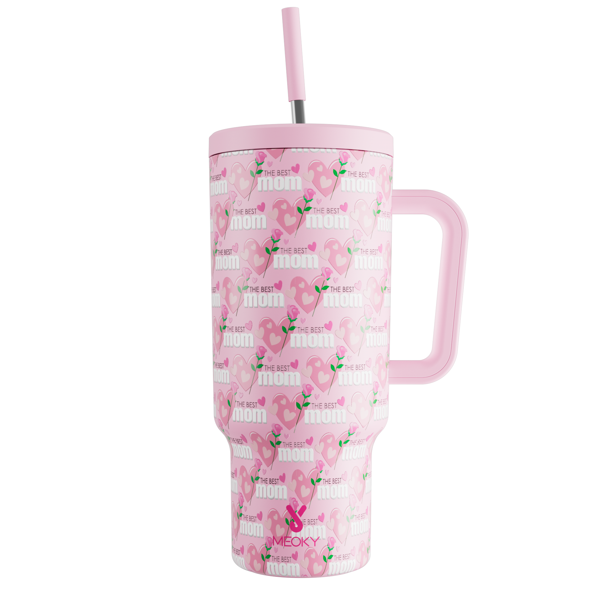 Mother's Day Edition - Customized 40oz Tumbler With Straw - Floral Blessings