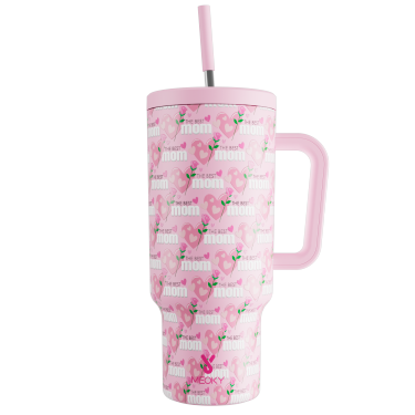 Mother's Day Edition - Customized 40oz Tumbler With Straw - Floral Blessings