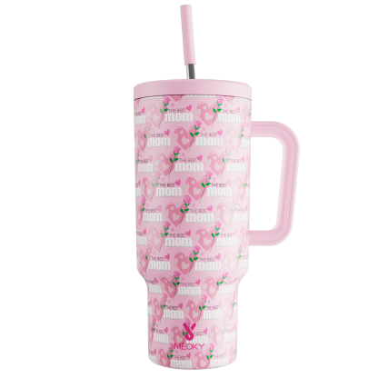Mother's Day Edition - Customized 40oz Tumbler With Straw - Floral Blessings