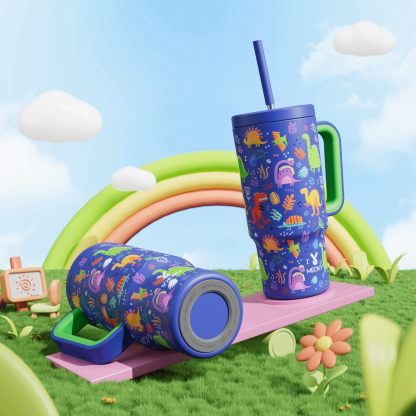 24oz tumbler straw fantasy blue dinosaur