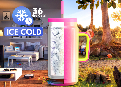 50oz water bottle straw gradient rainbow