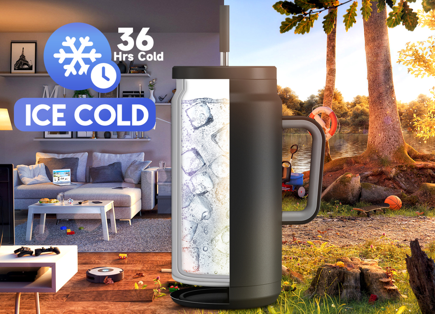 50oz water bottle straw pure black