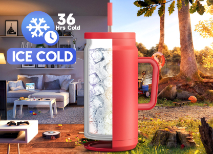 50oz water bottle straw pure rose red