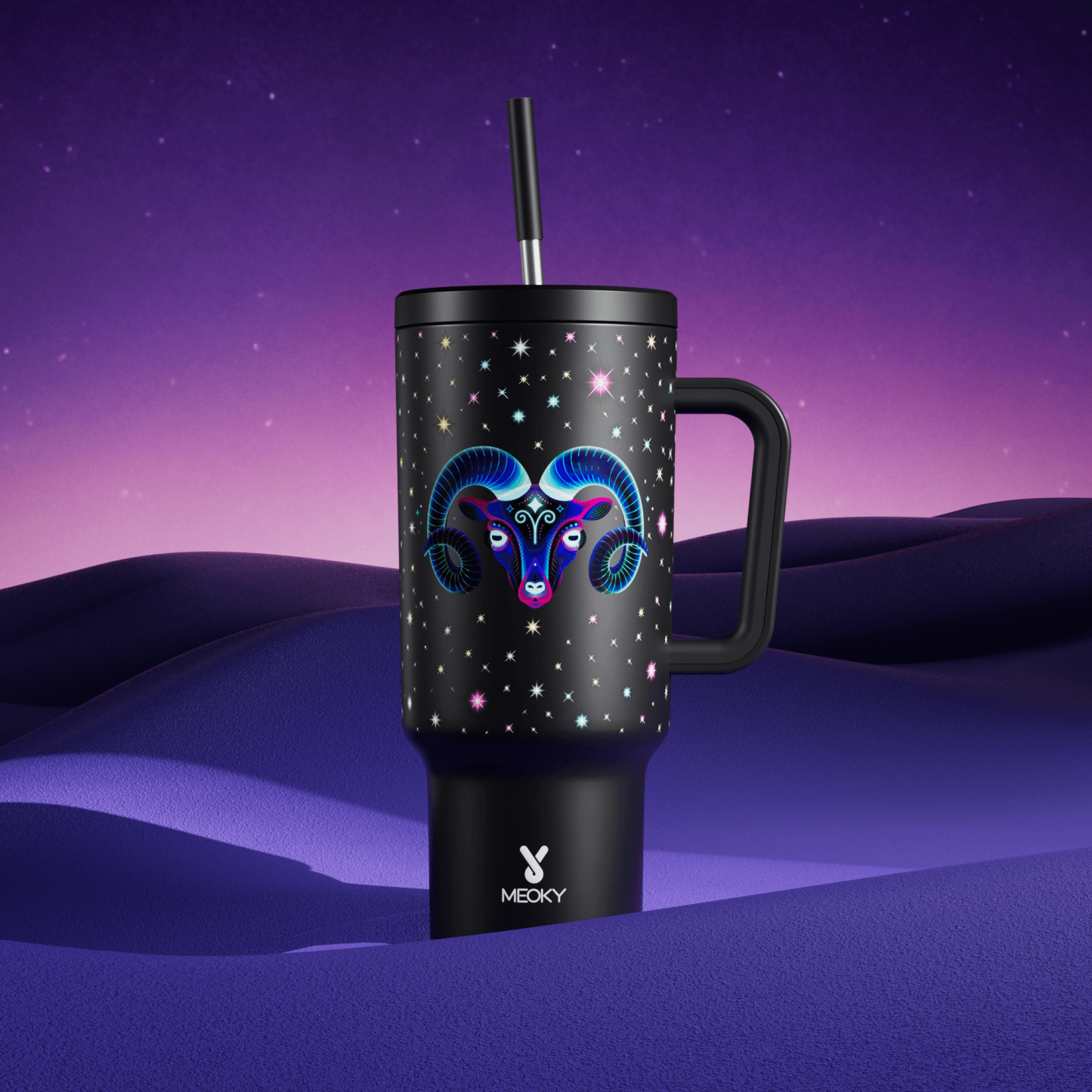 40oz Tumbler With Straw Zodiac Collection-ARIES