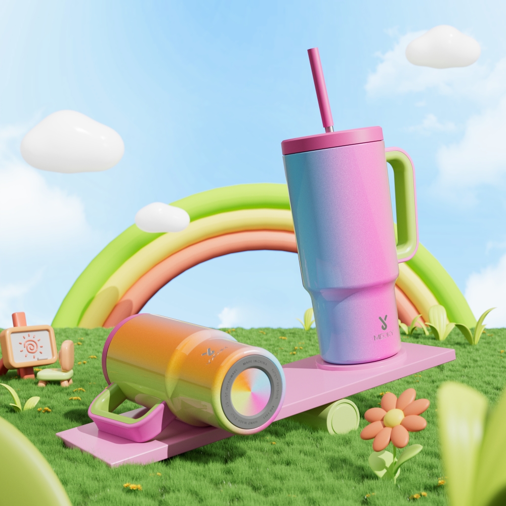 24oz tumbler straw gradient rainbow