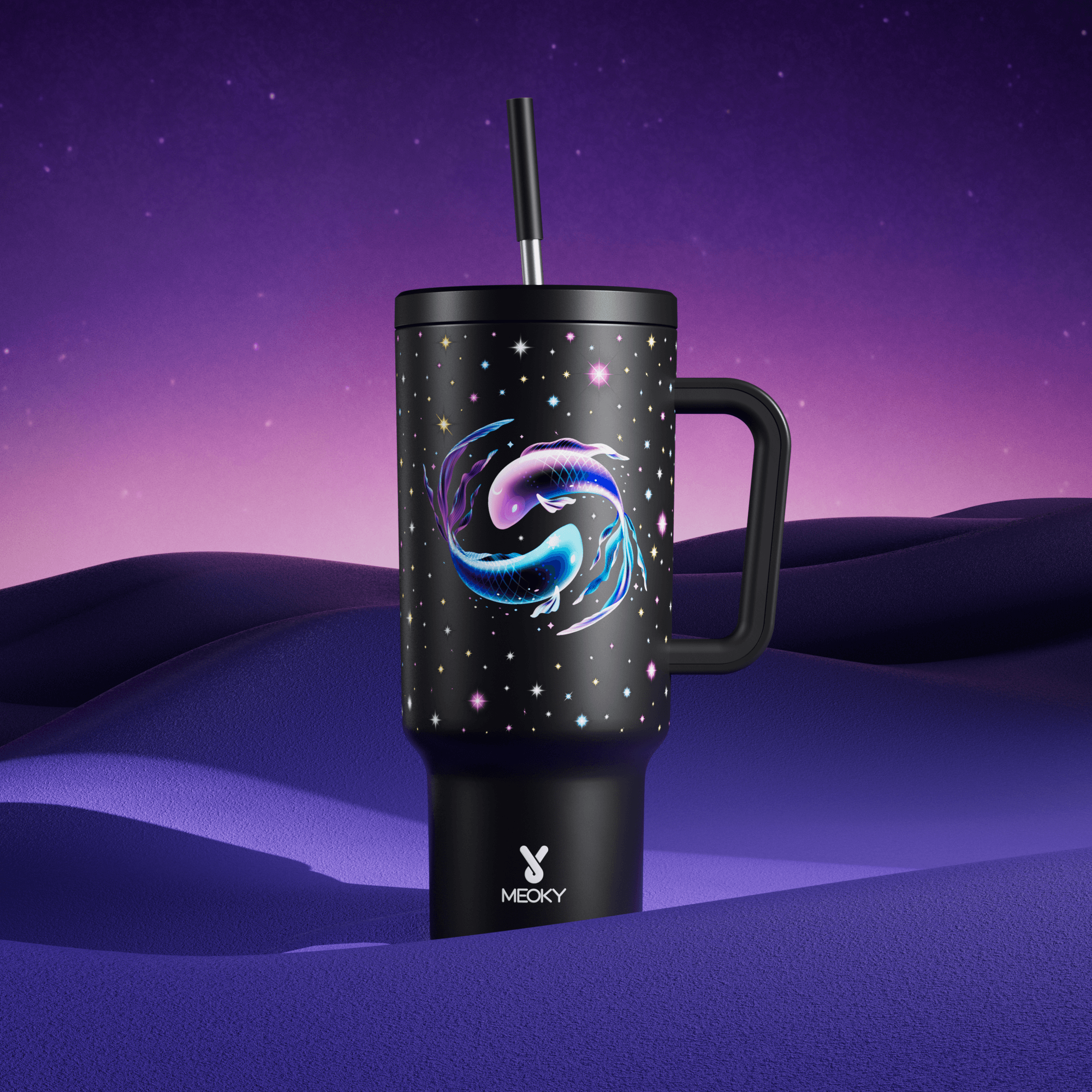 40oz Tumbler With Straw Zodiac Collection-PISCES
