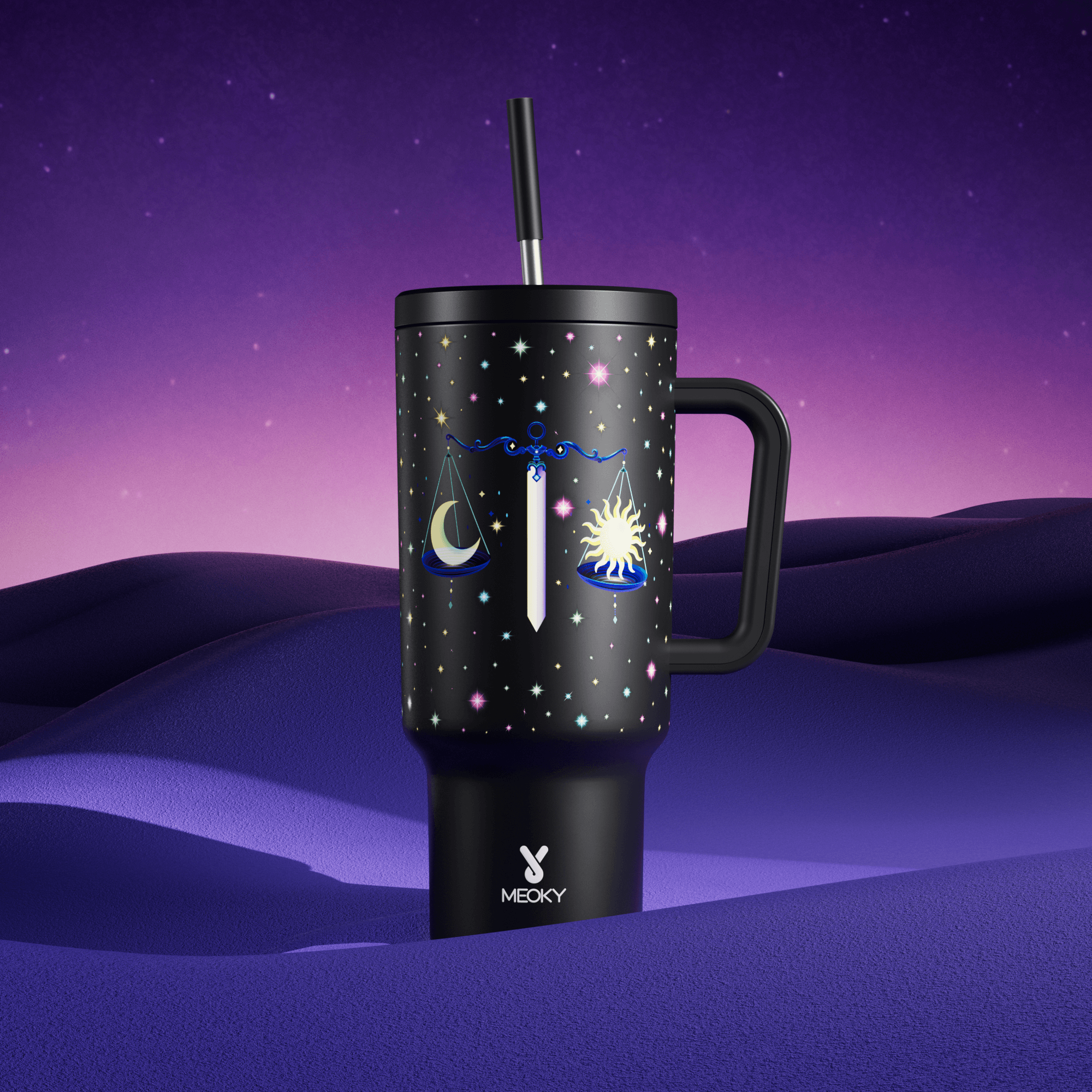 40oz Tumbler With Straw Zodiac Collection-LIBRA