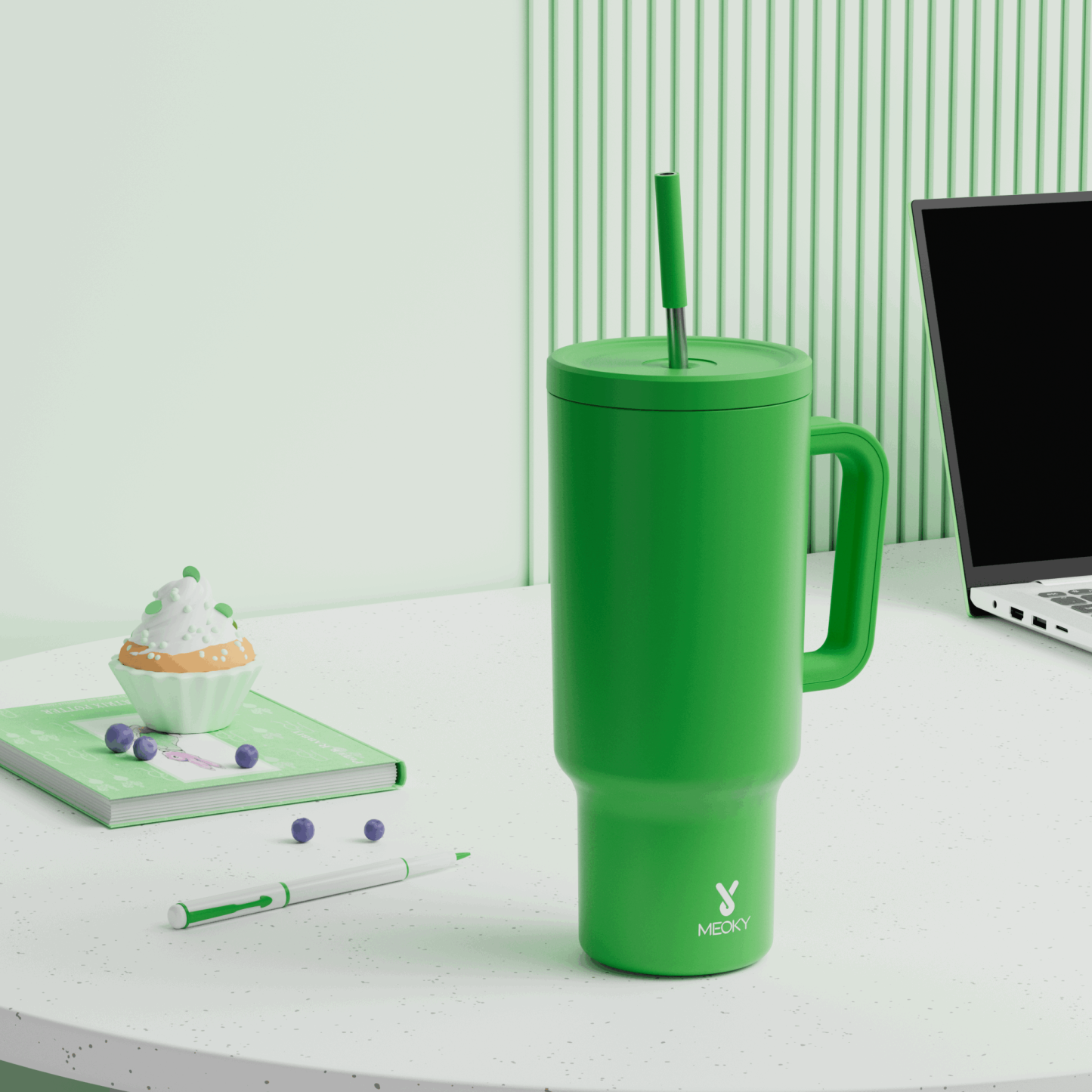 40oz Tumbler With Straw Monochrome Collection-Dark Green