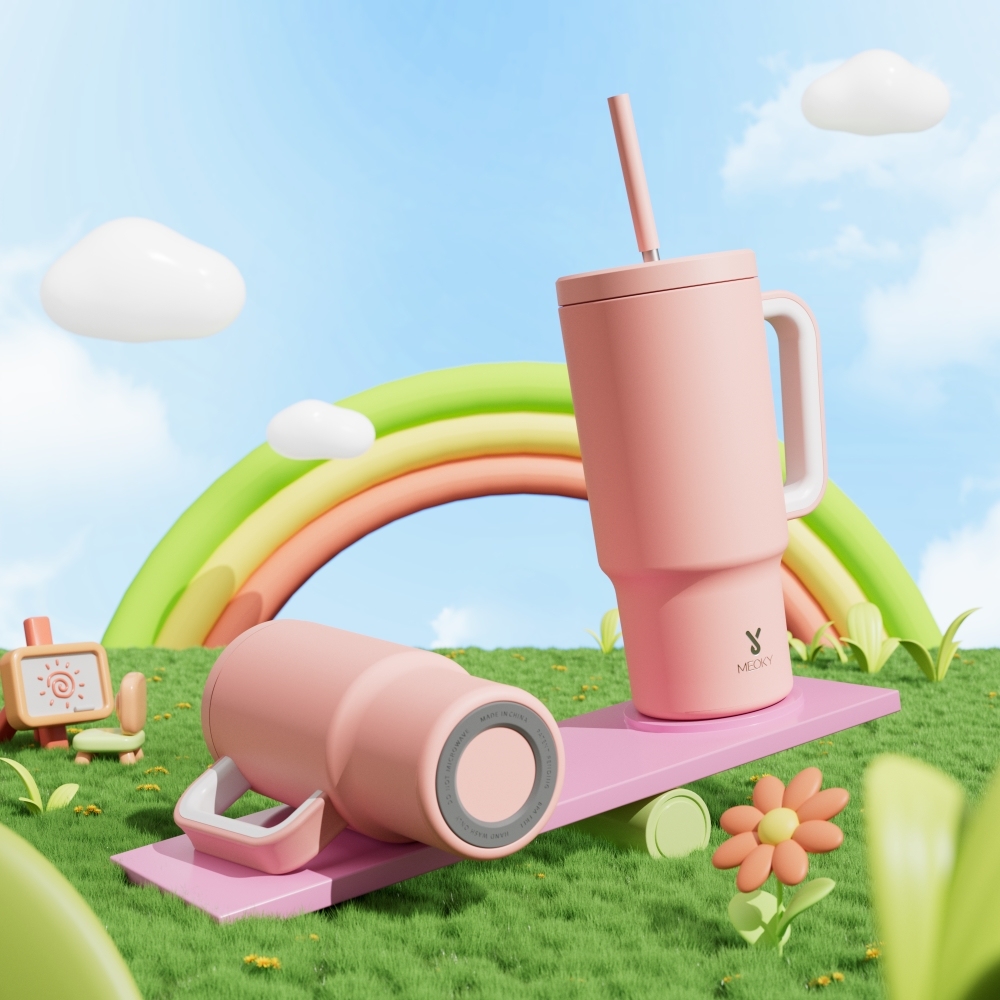 24oz Tumbler With Straw Pure Collection-Light Pink