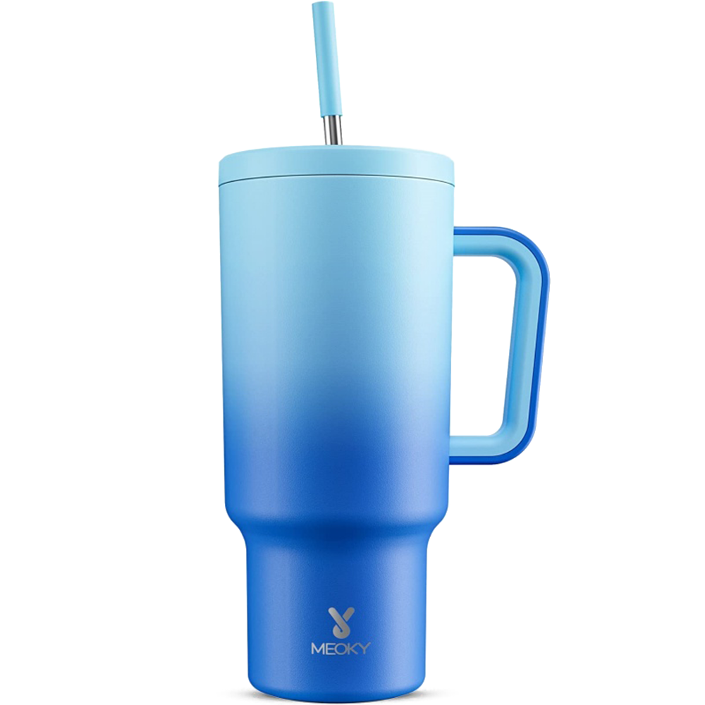 40oz Tumbler With Straw Gradient Collection-blue sky