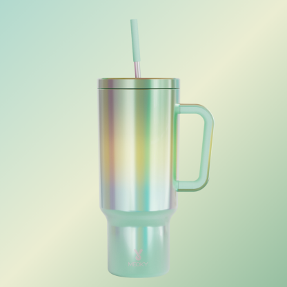 40oz Tumbler With Straw Mirrors Collection-Yellow-Green
