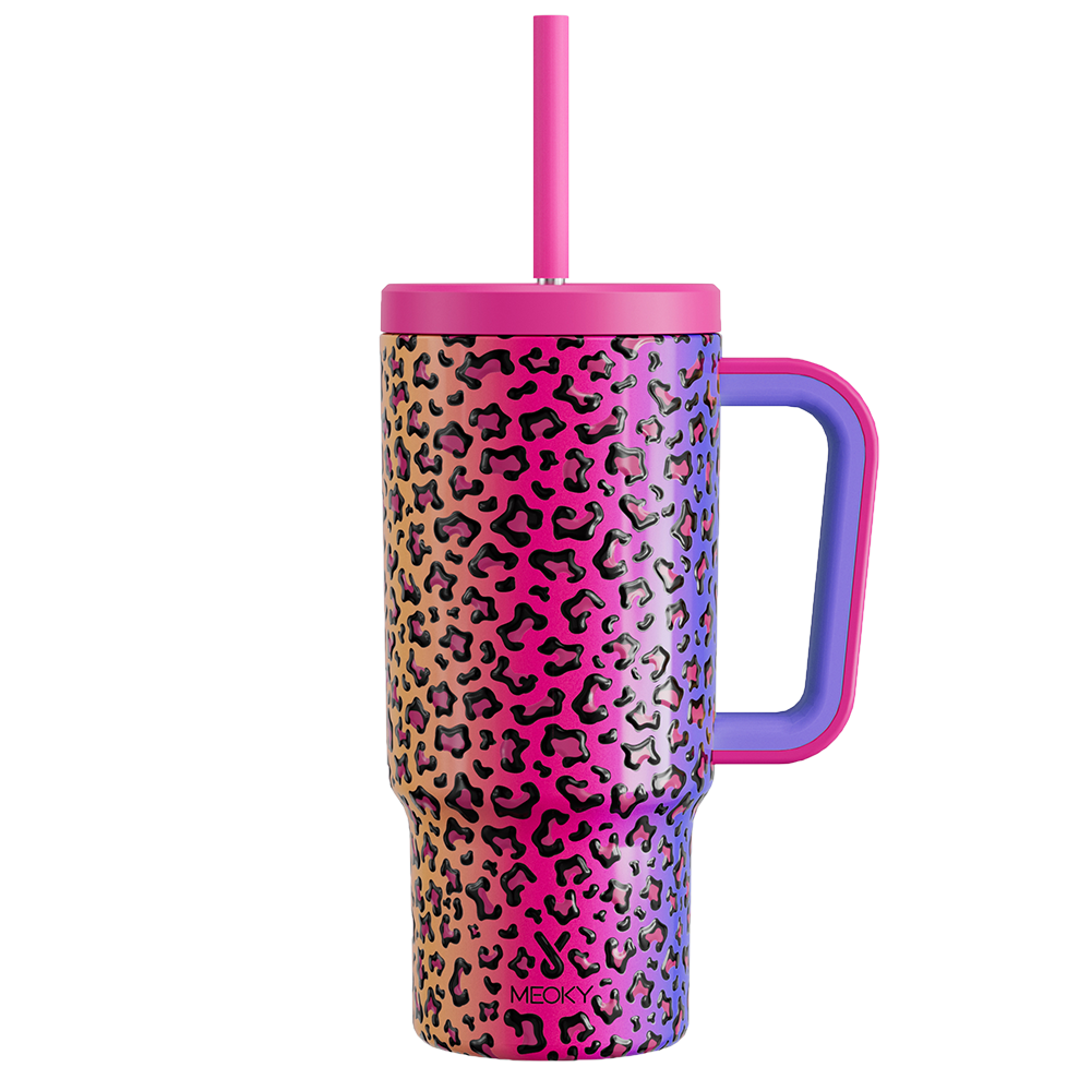 24oz Tumbler With Straw Animal Print Collection