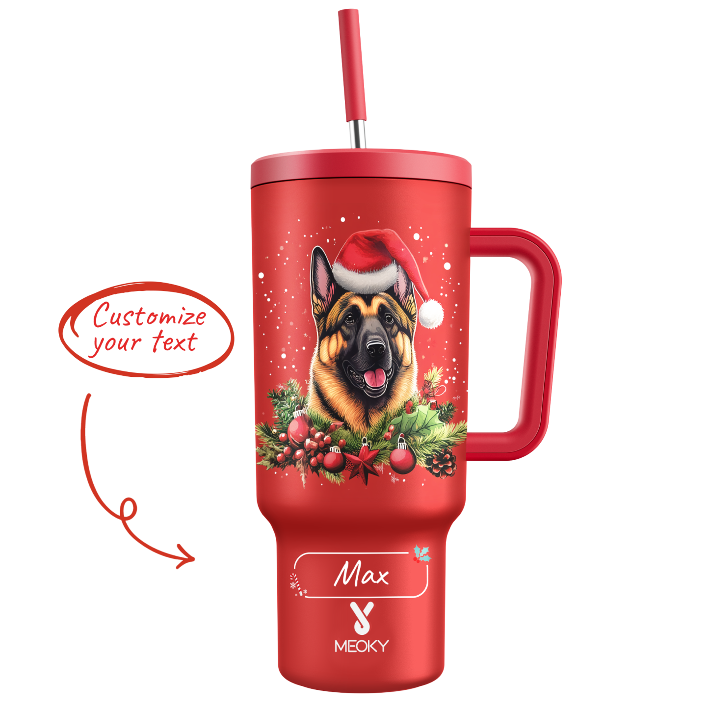 40oz Tumbler With Straw Customized - Merry Christmas! - Spend Christmas With Your Funny Dog!