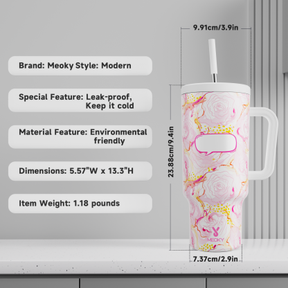 Rose - Customized 40oz Tumbler With Straw - The perfect gift for Loved ones, relatives, friends !