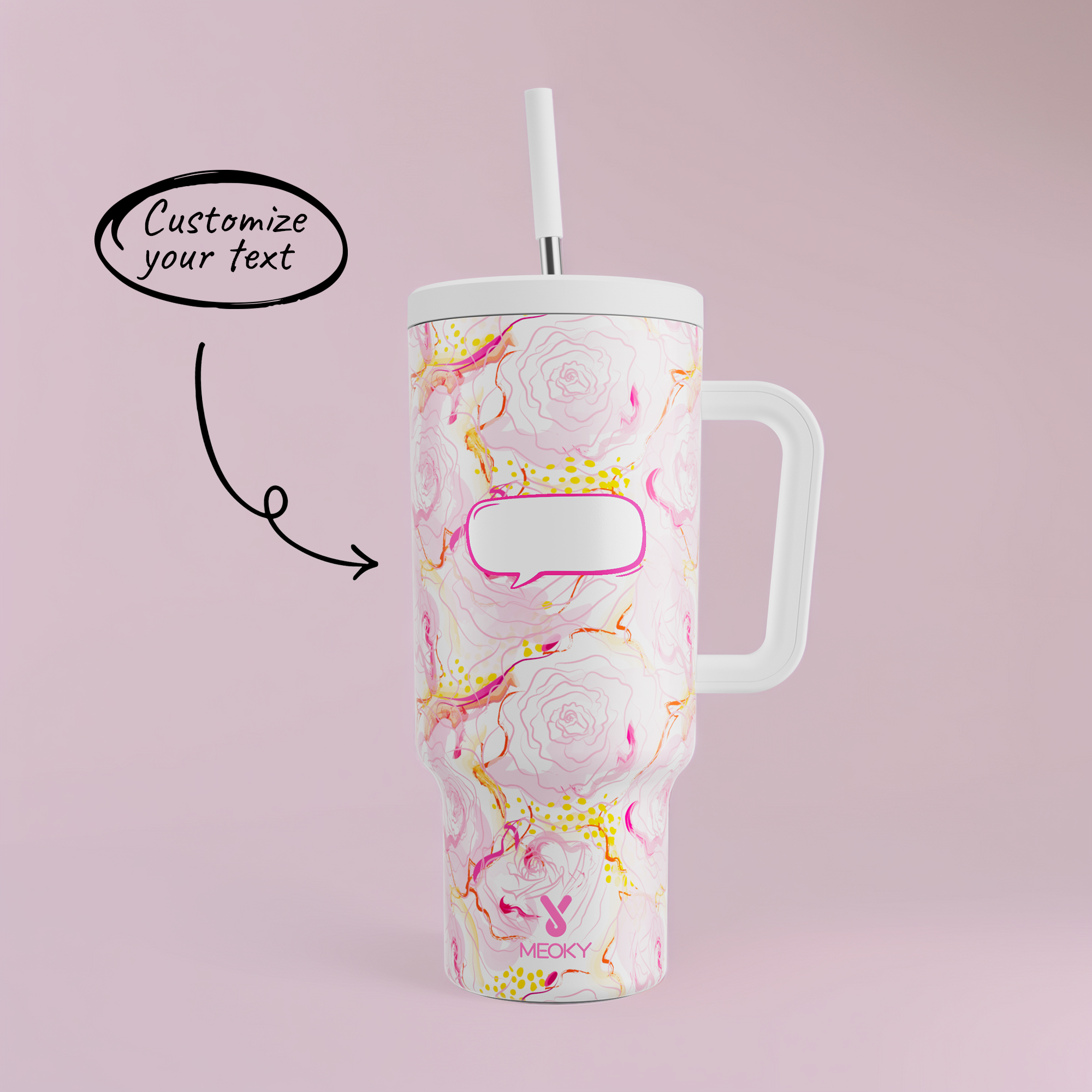 Rose - Customized 40oz Tumbler With Straw - The perfect gift for Loved ones, relatives, friends !