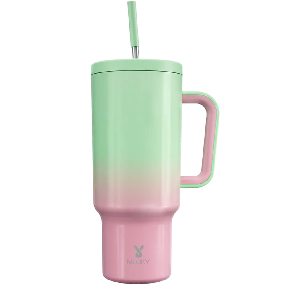 40oz Tumbler With Straw Gradient Collection-red green