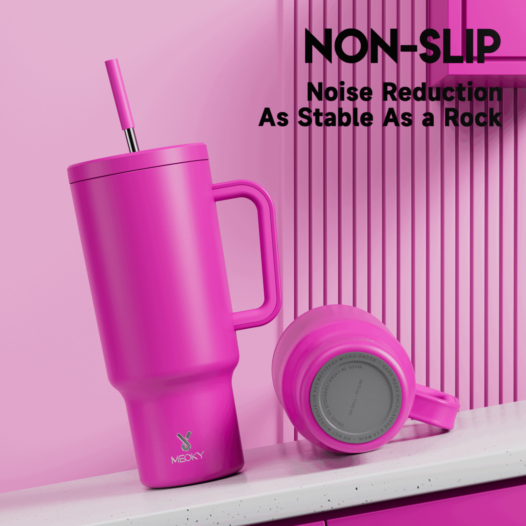 40oz Tumbler With Straw Monochrome Collection-Purple Pink