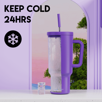 40oz Tumbler With Straw Monochrome Collection-Dark Purple