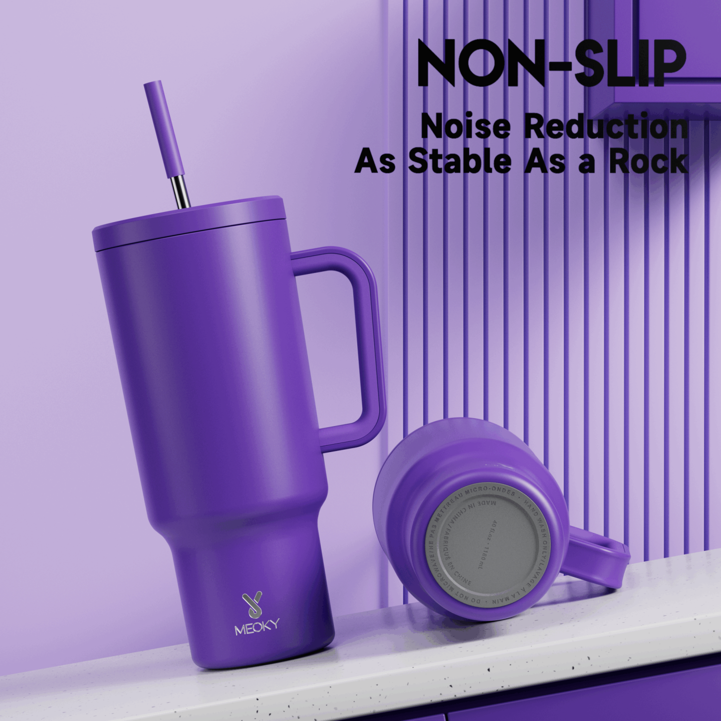 40oz Tumbler With Straw Monochrome Collection-Dark Purple