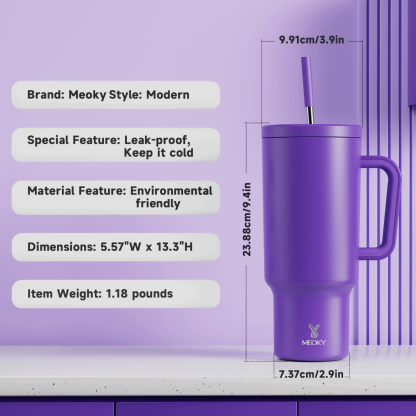 40oz Tumbler With Straw Monochrome Collection-Dark Purple