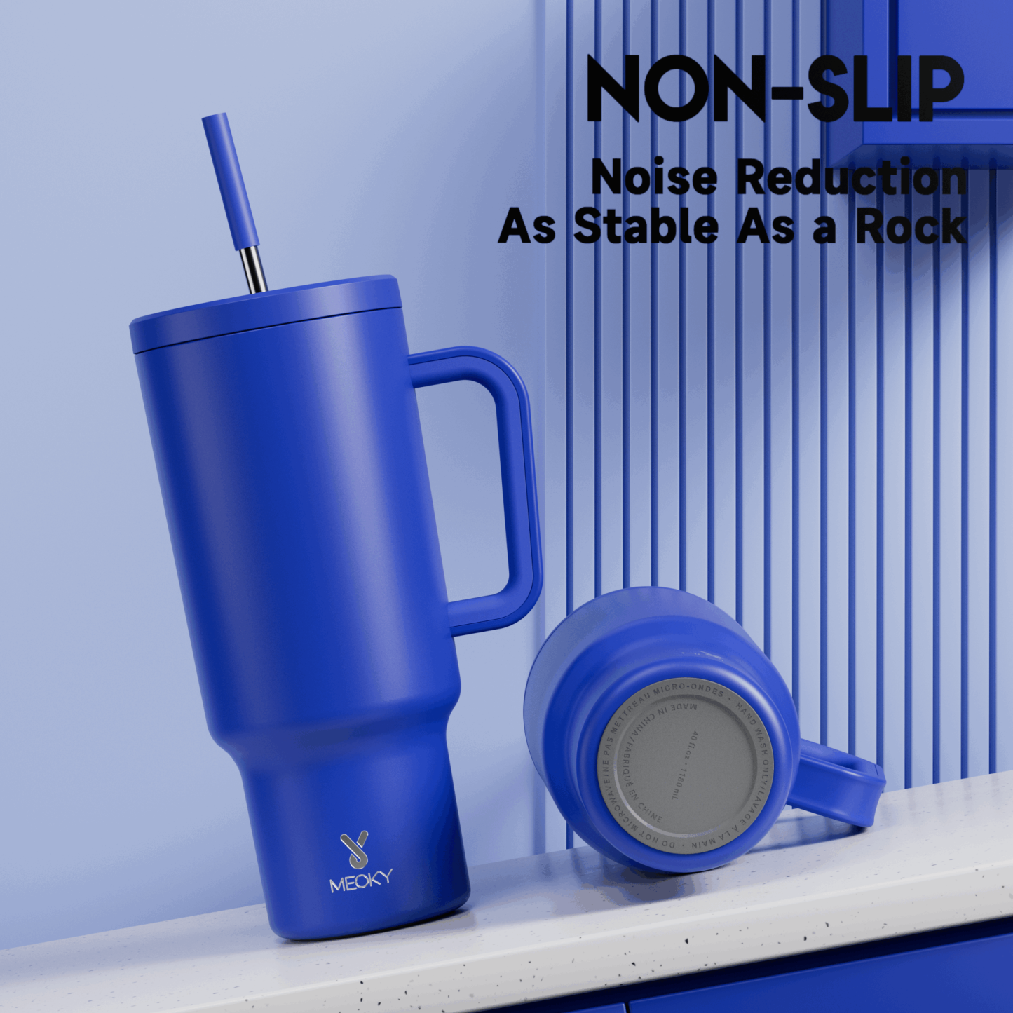 40oz Tumbler With Straw Monochrome Collection-Dark Blue