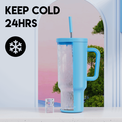 40oz Tumbler With Straw Monochrome Collection-Lake Blue