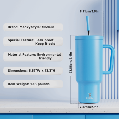 40oz Tumbler With Straw Monochrome Collection-Lake Blue