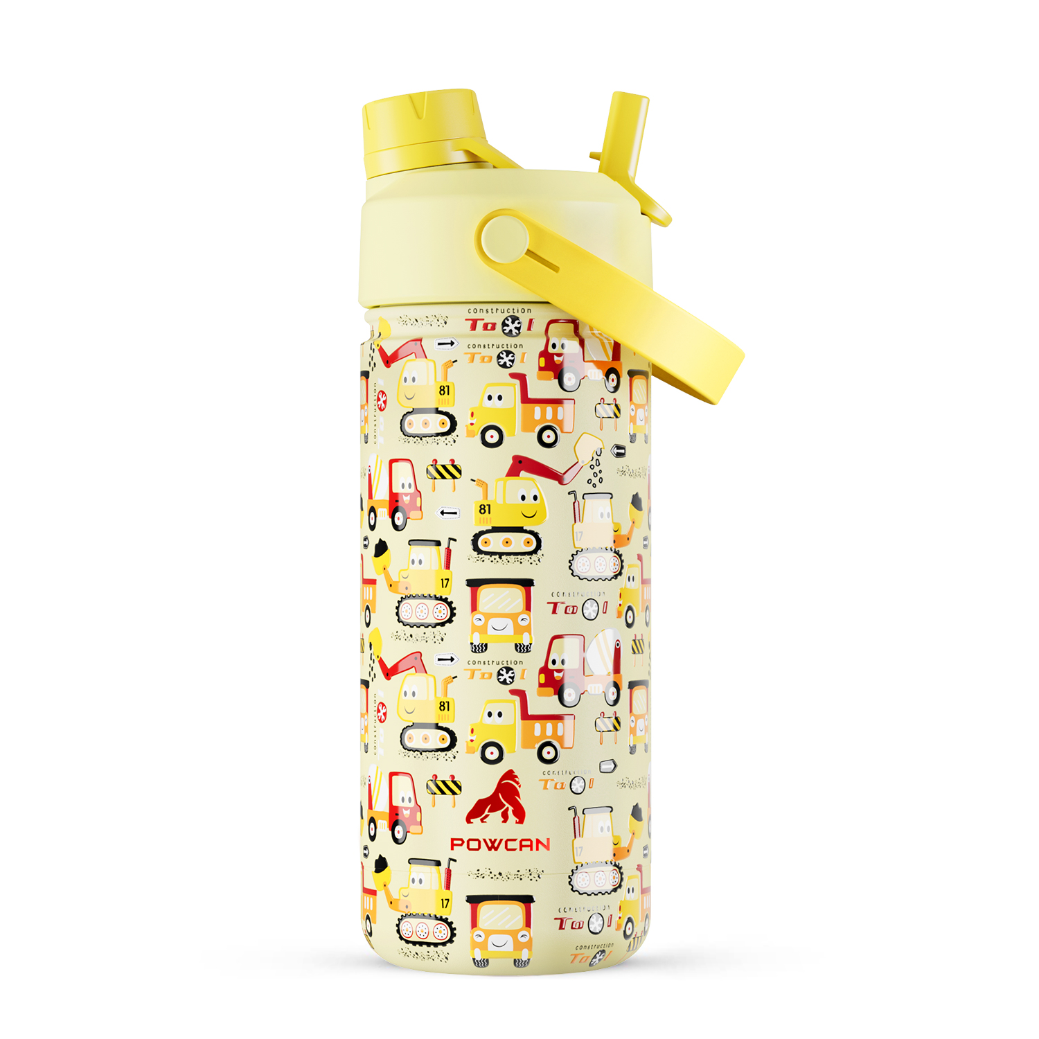 18 oz Insulated Water Bottle with 2-in-1 Straw and Spout Lid