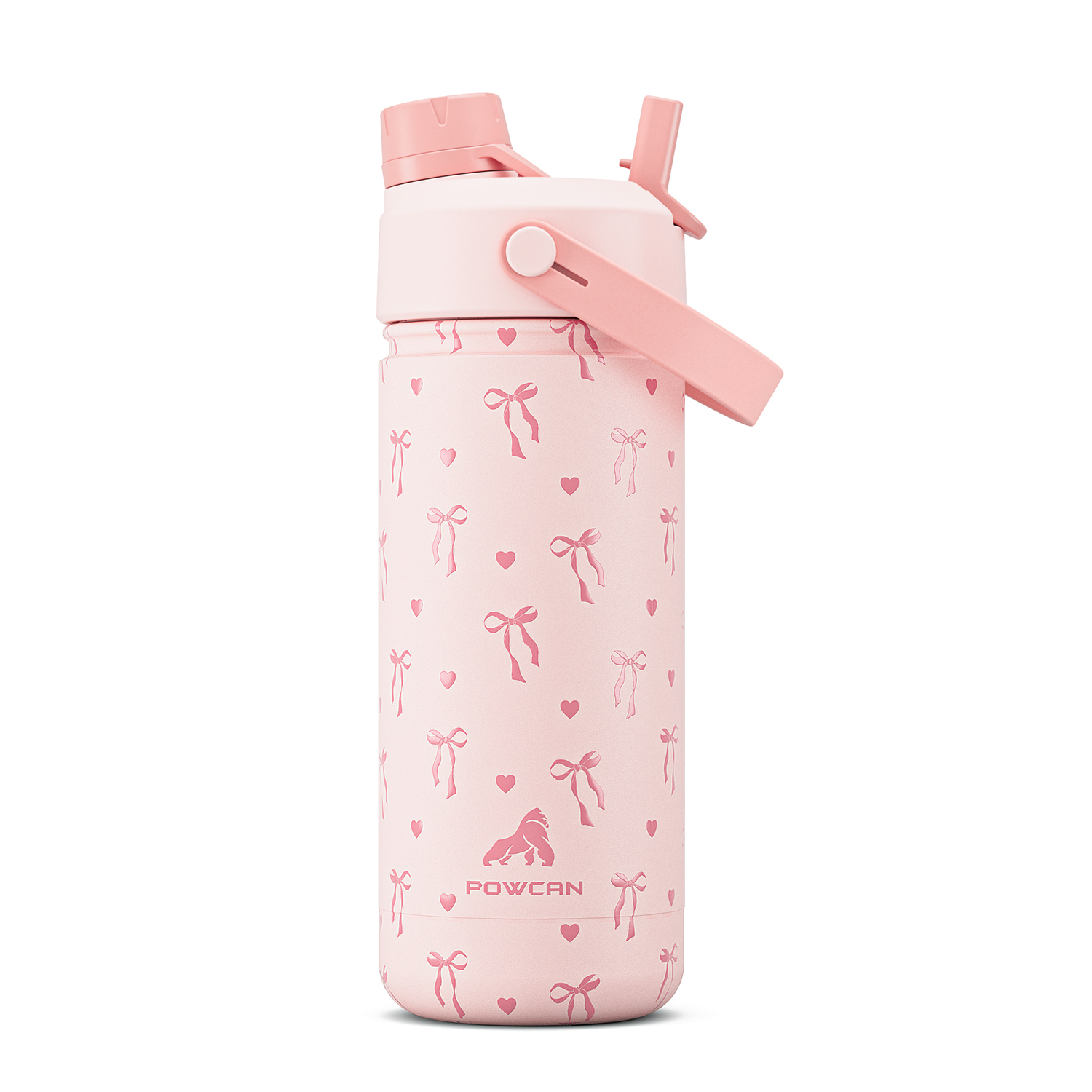 18 oz Insulated Water Bottle with 2-in-1 Straw and Spout Lid Sweetheart Bow