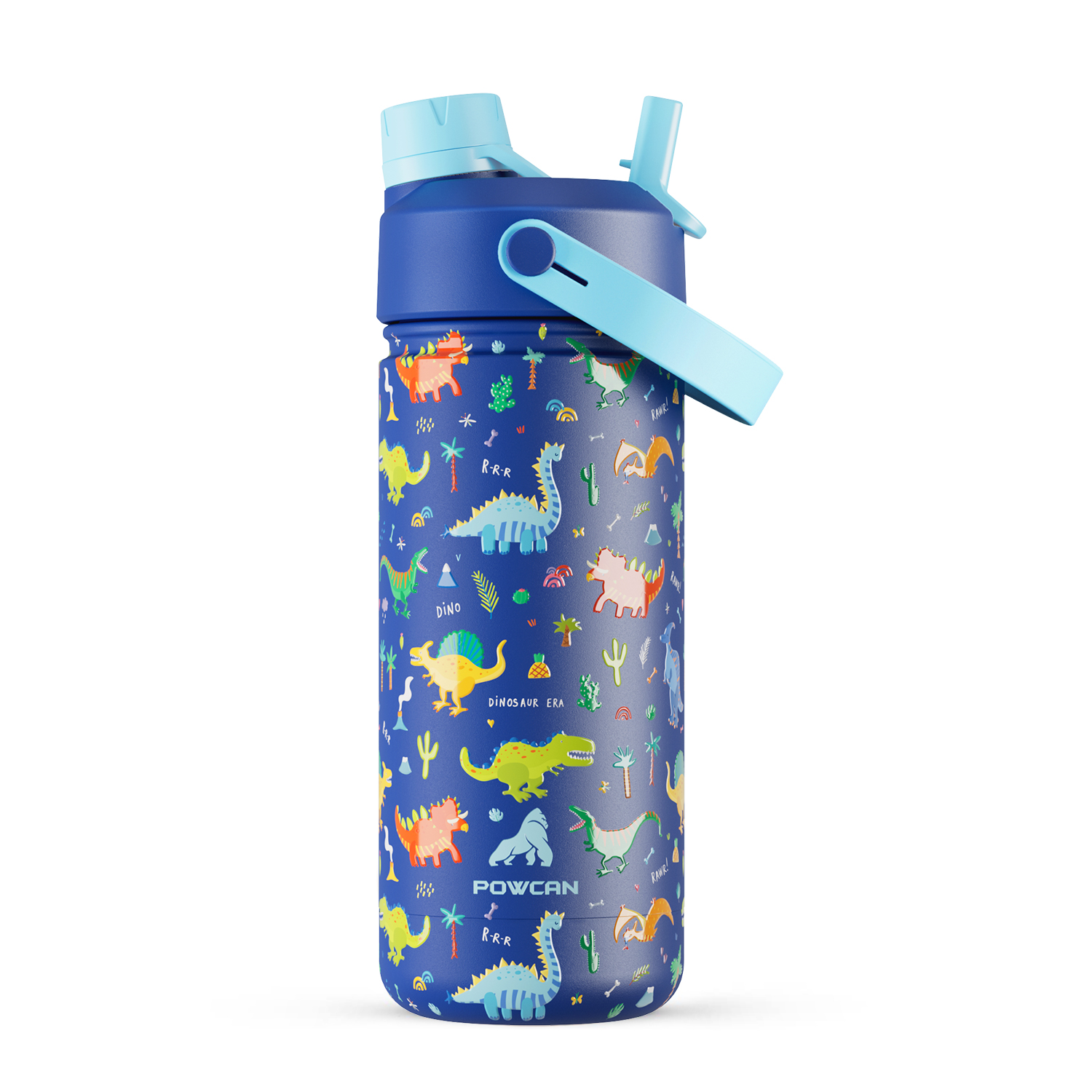 18 oz Insulated Water Bottle with 2-in-1 Straw and Spout Lid