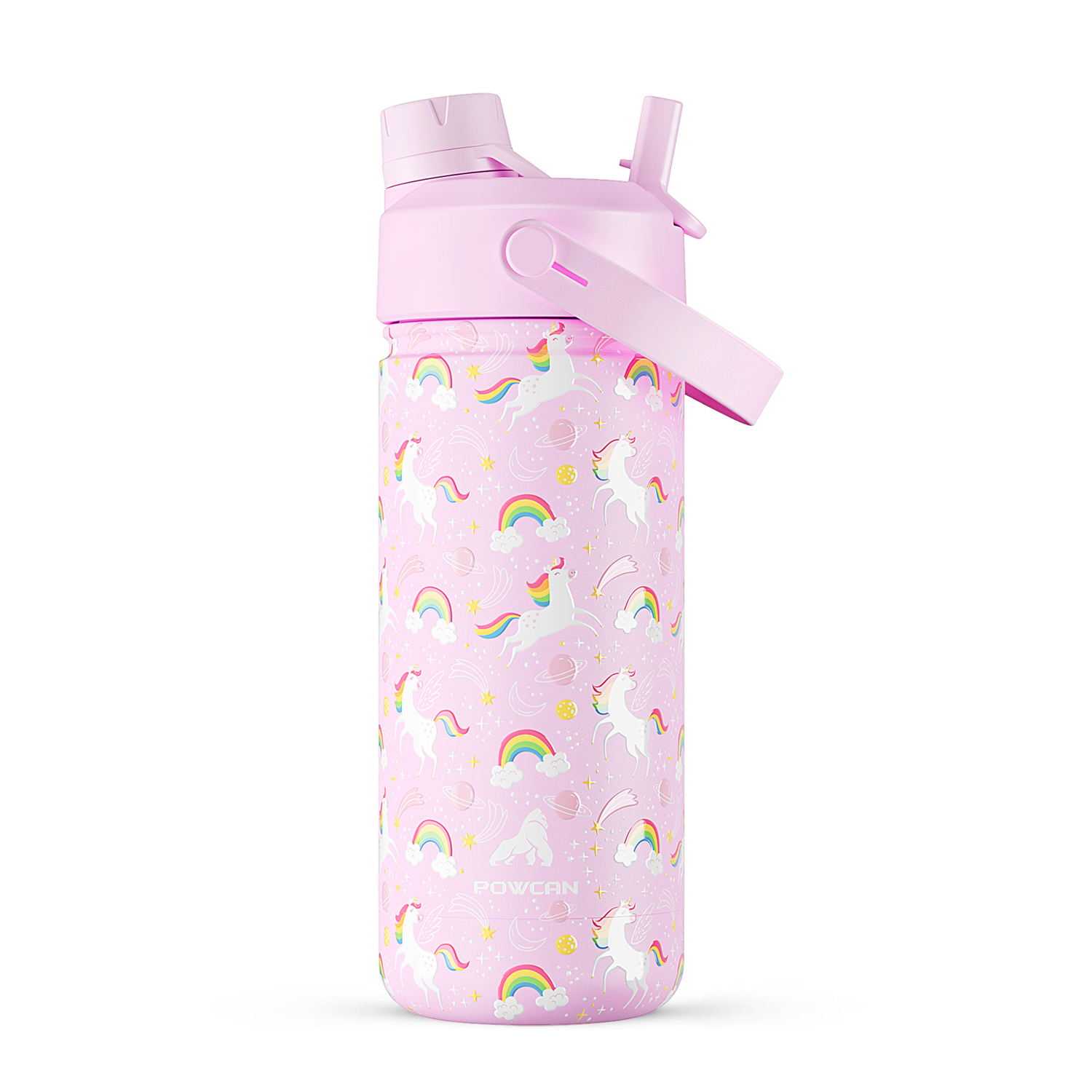 18 oz Insulated Water Bottle with 2-in-1 Straw and Spout Lid
