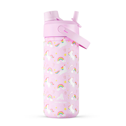 18 oz Insulated Water Bottle with 2-in-1 Straw and Spout Lid
