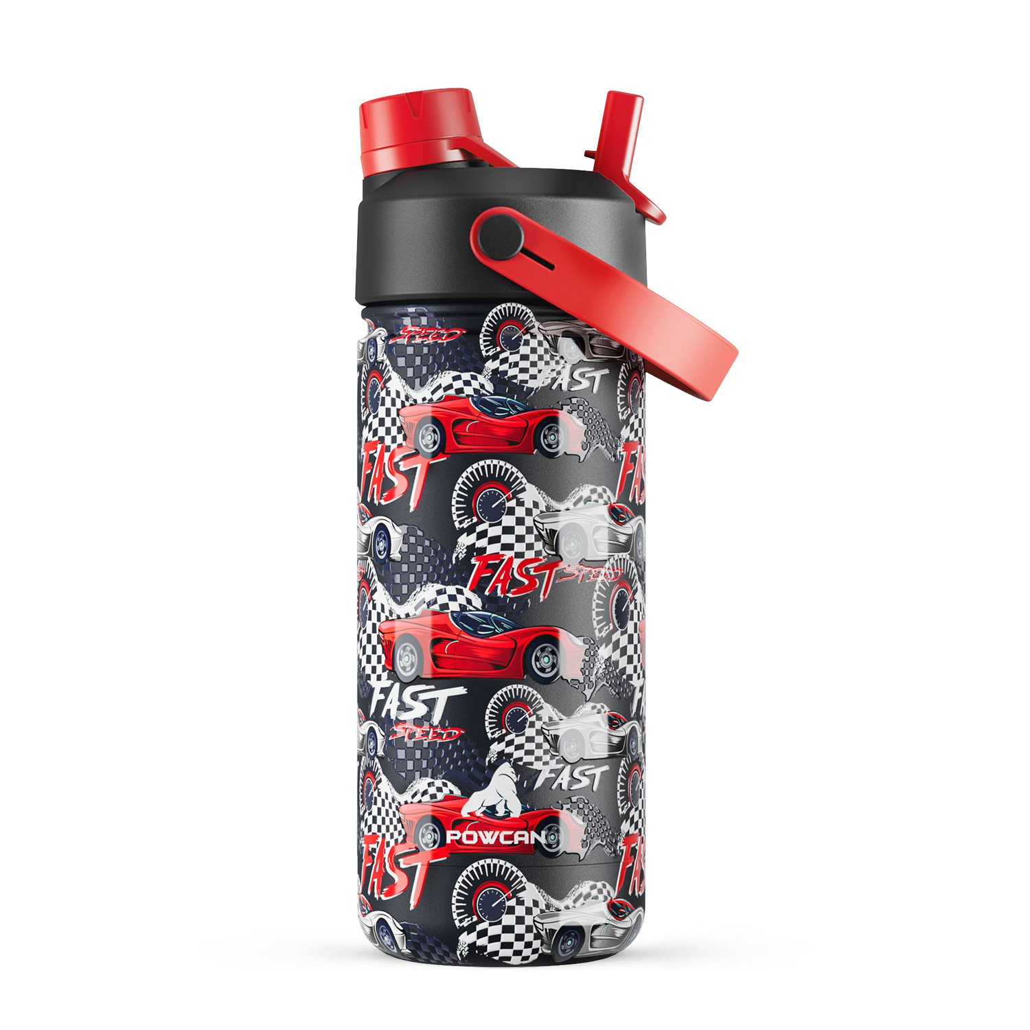 18 oz Insulated Water Bottle with 2-in-1 Straw and Spout Lid