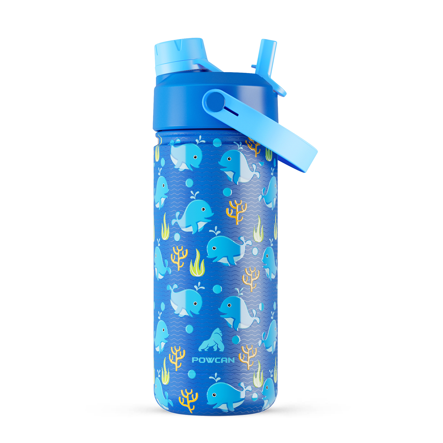 18 oz Insulated Water Bottle with 2-in-1 Straw and Spout Lid