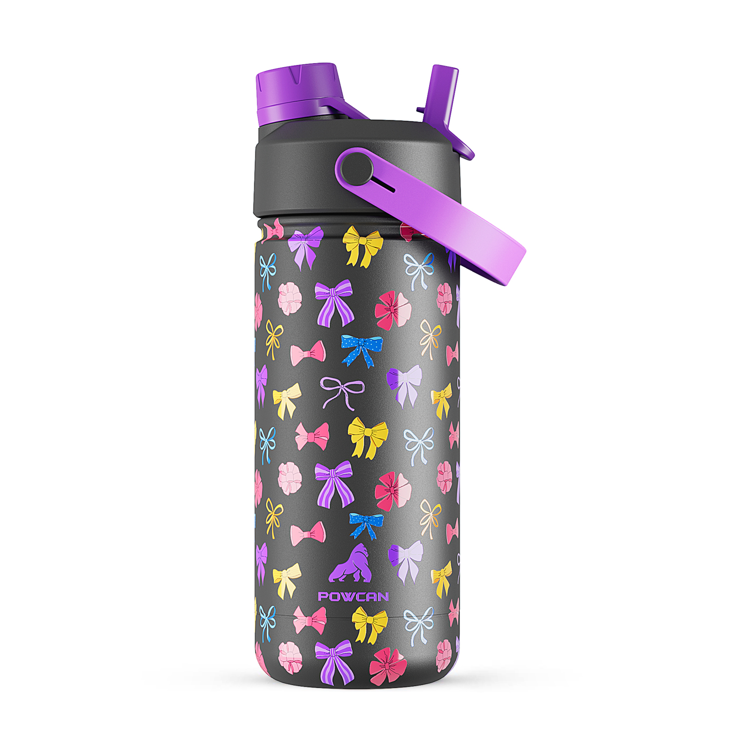18 oz Insulated Water Bottle with 2-in-1 Straw and Spout Lid