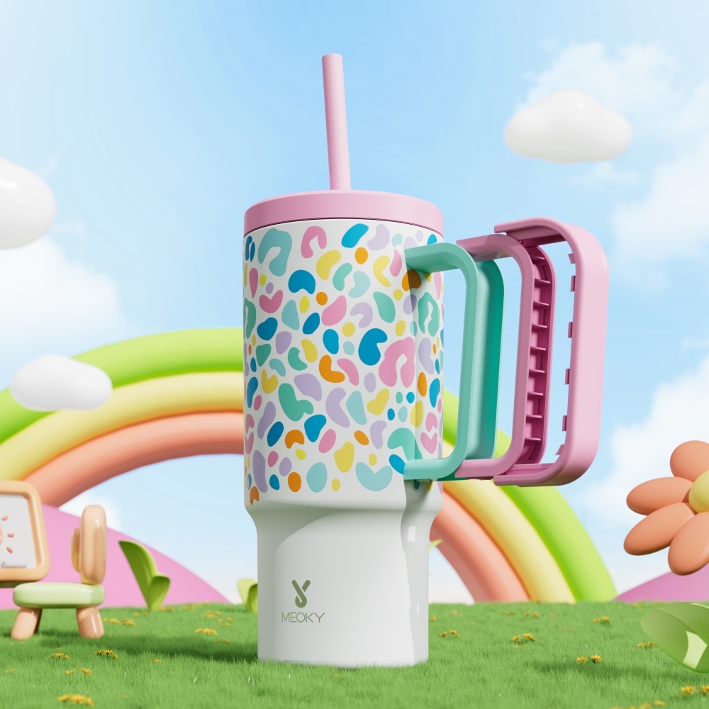 24oz tumbler straw animal print color leopard