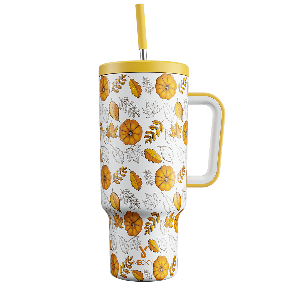 40oz Tumbler With Straw Autumn Collection-Yellow Autumn