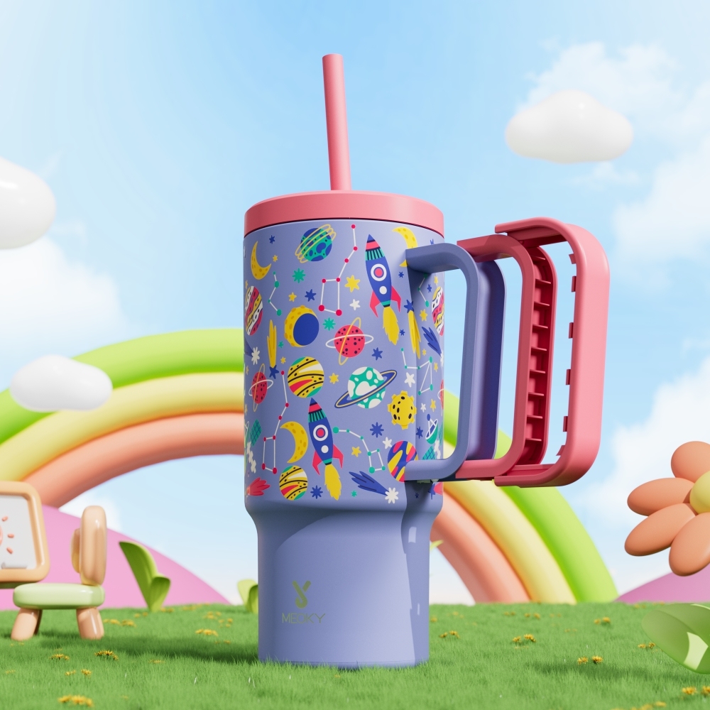 24oz tumbler straw rocket purple rocket
