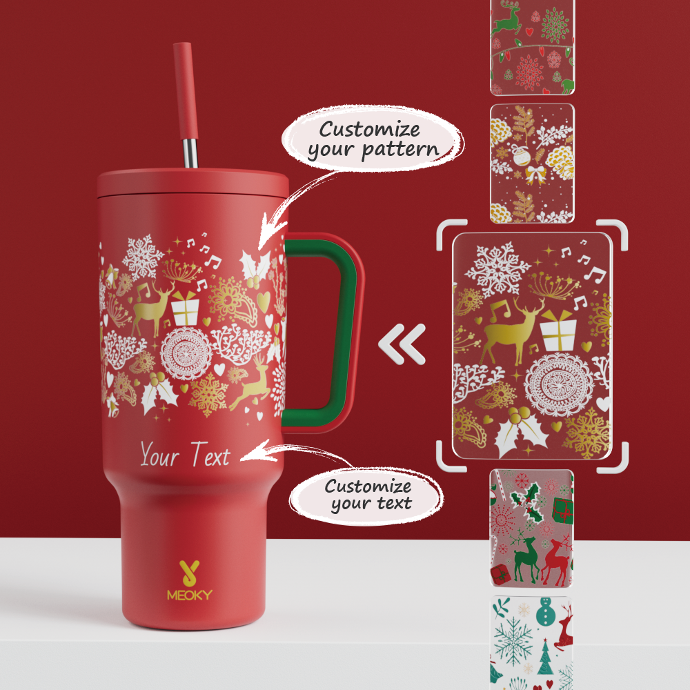 40oz Tumbler With Straw Customized - Customized Christmas Tumbler, gifts for yourself, family, friends, lovers and children!
