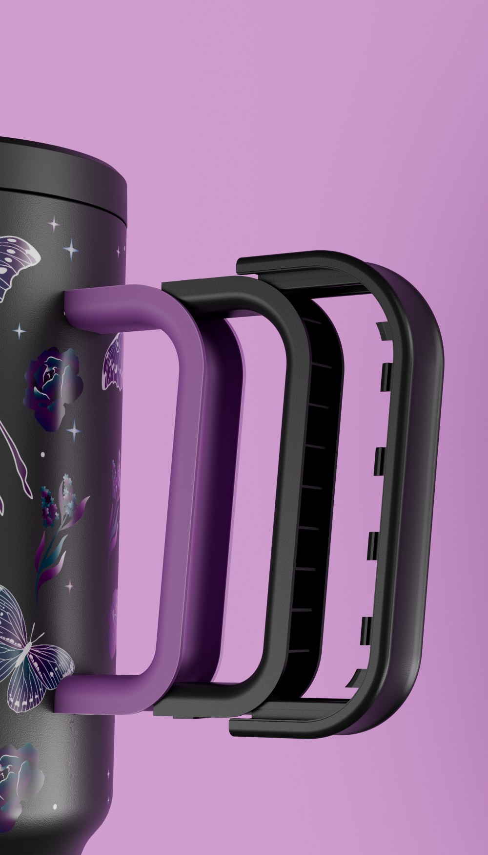 40oz Tumbler With Straw Halloween Special Edition-Black Butterfly - Luminous