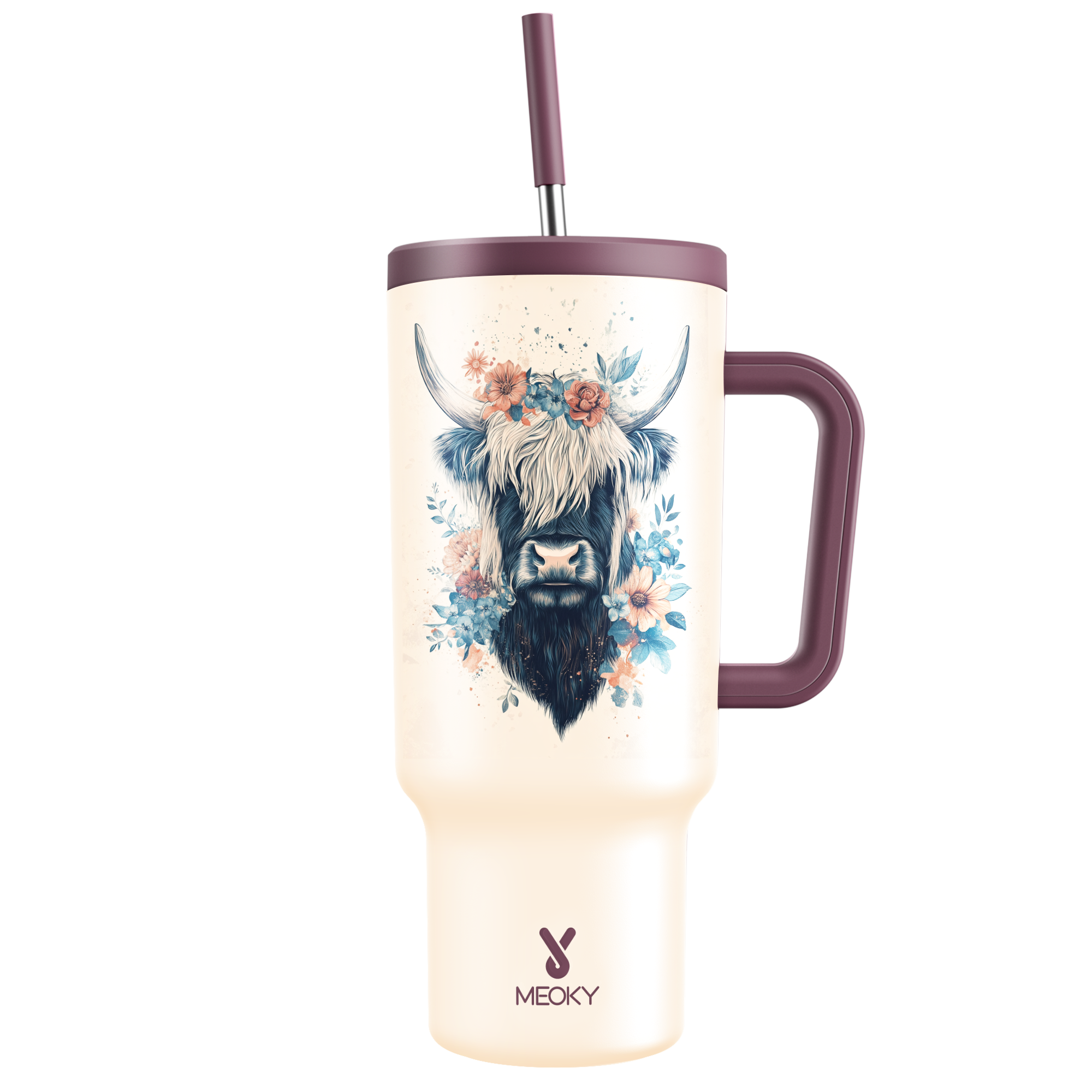 40oz Tumbler With Straw Highland-Cow