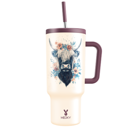 40oz Tumbler With Straw Highland-Cow