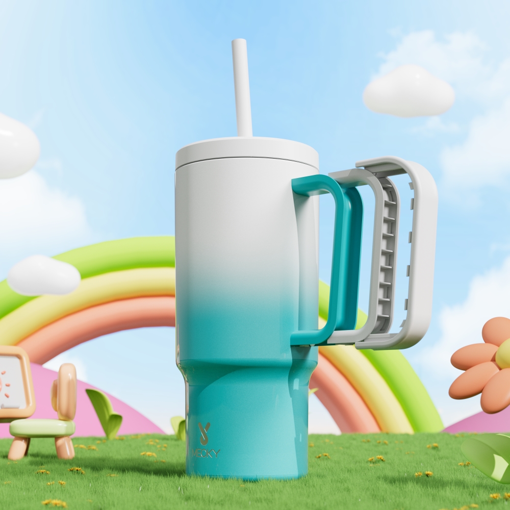 24oz tumbler straw gradient blue white