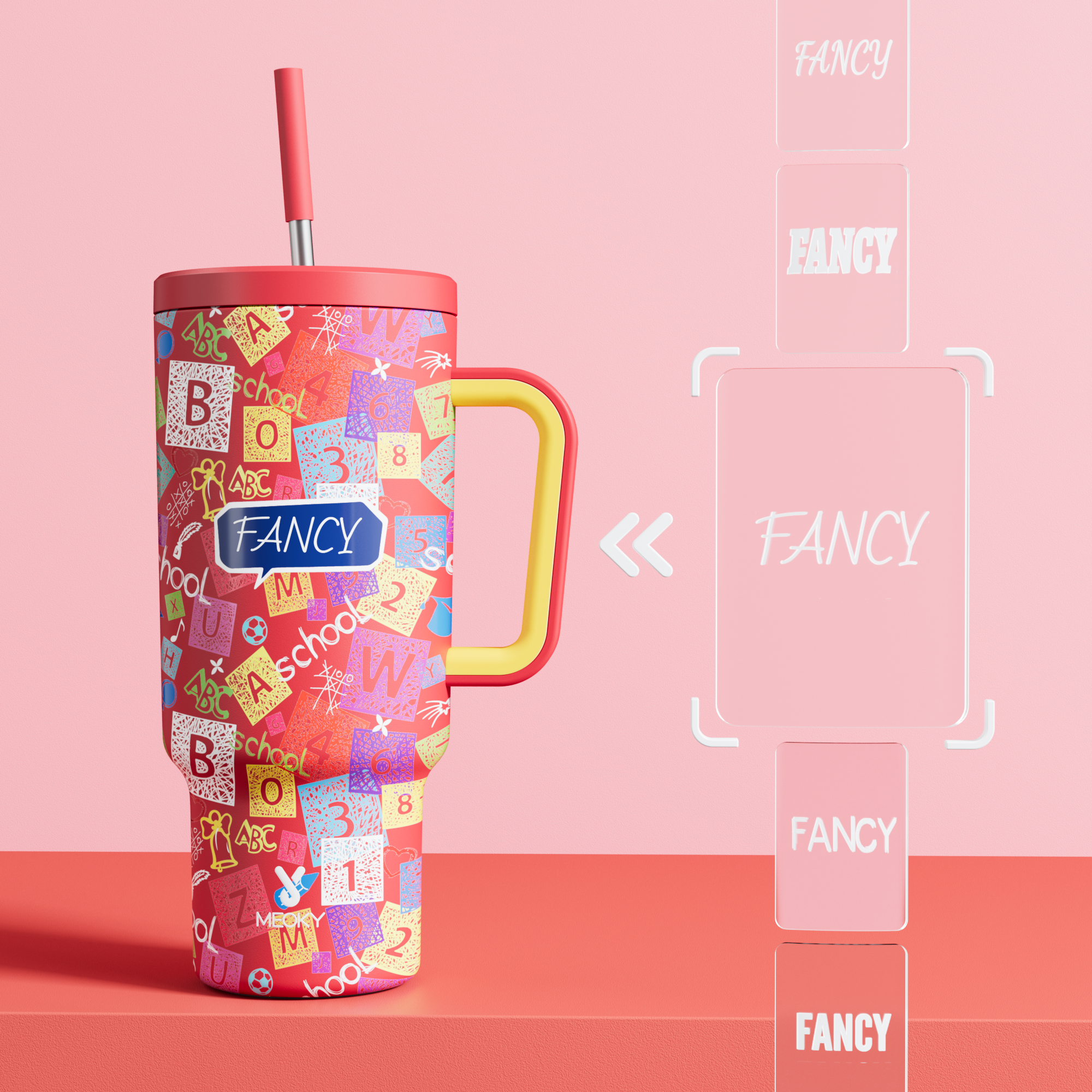 40oz Tumbler With Straw Customized - Summer