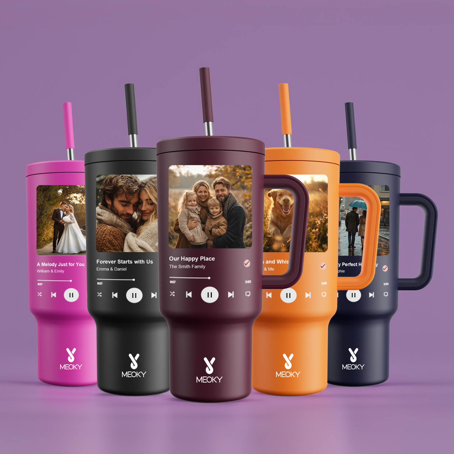 40oz Tumbler With Straw Customized - Custom Favourite Song - Gifts for yourself, friends, family and lover
