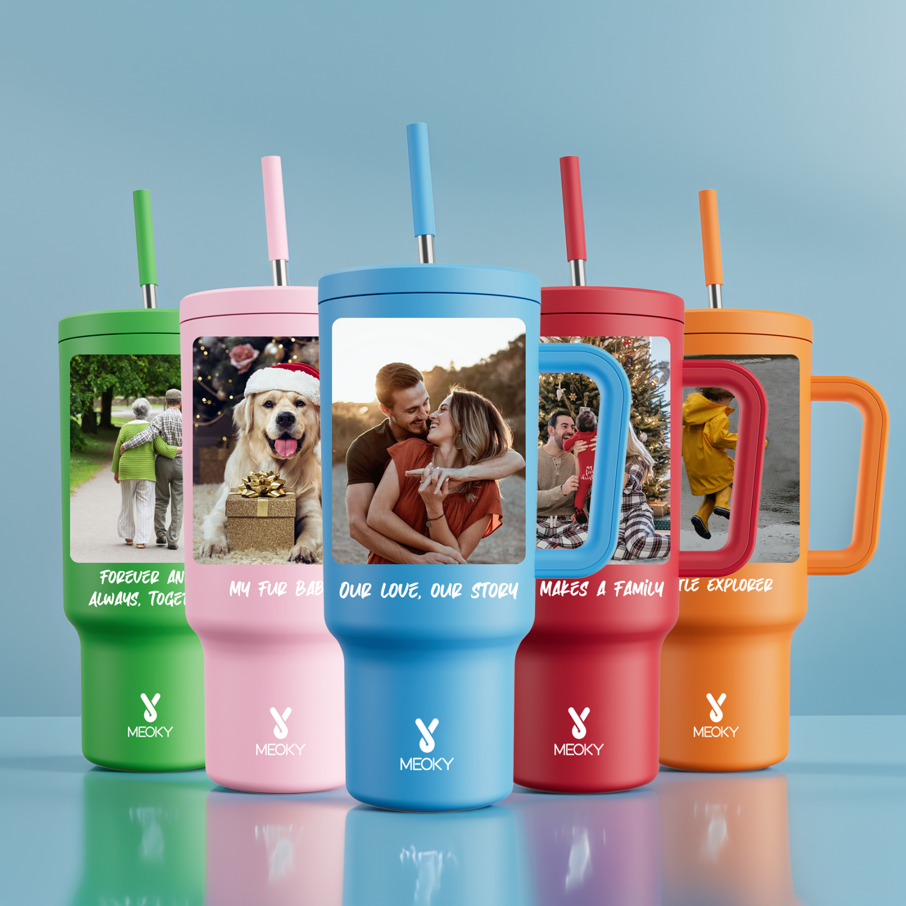 40oz Tumbler With Straw Customized - Memorable Photo and Text