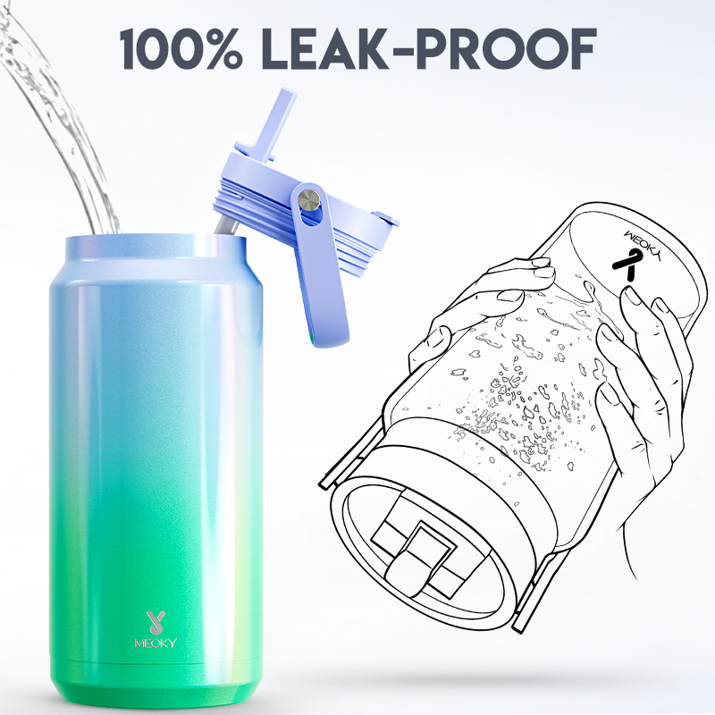 64oz tumbler carrying handle gradient green purple