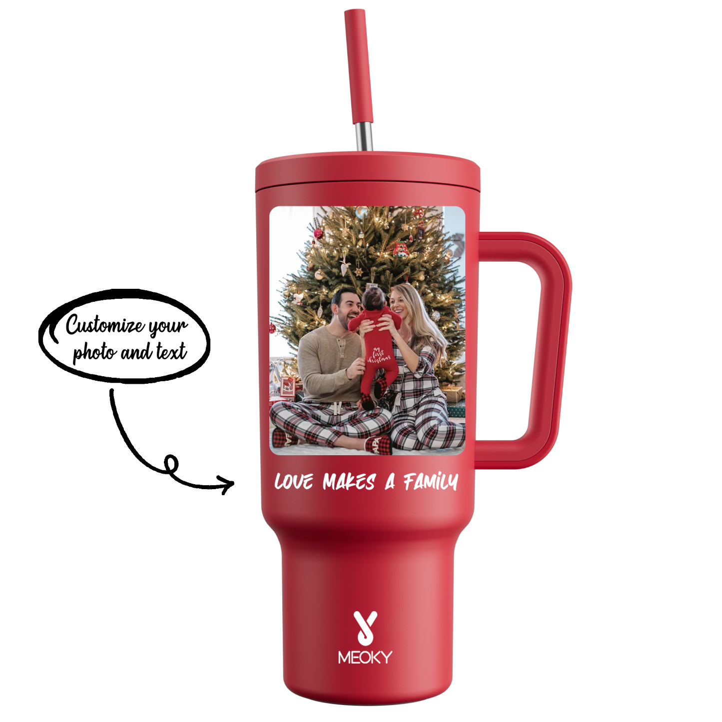 40oz Tumbler With Straw Customized - Memorable Photo and Text