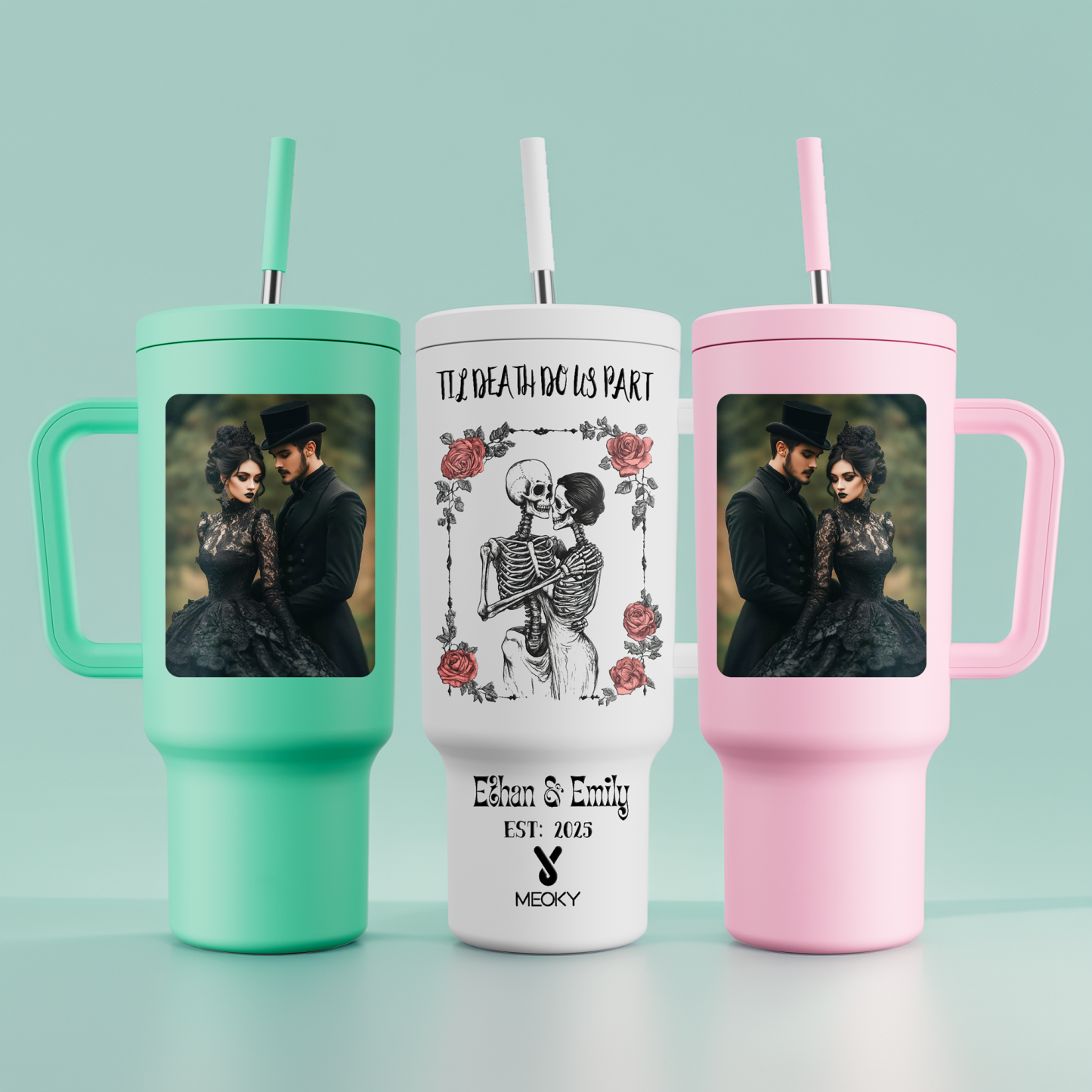 Till Death Do Us Part - Customized 40oz Tumbler With Straw - Best Valentine's Day Gifts for Loved Ones