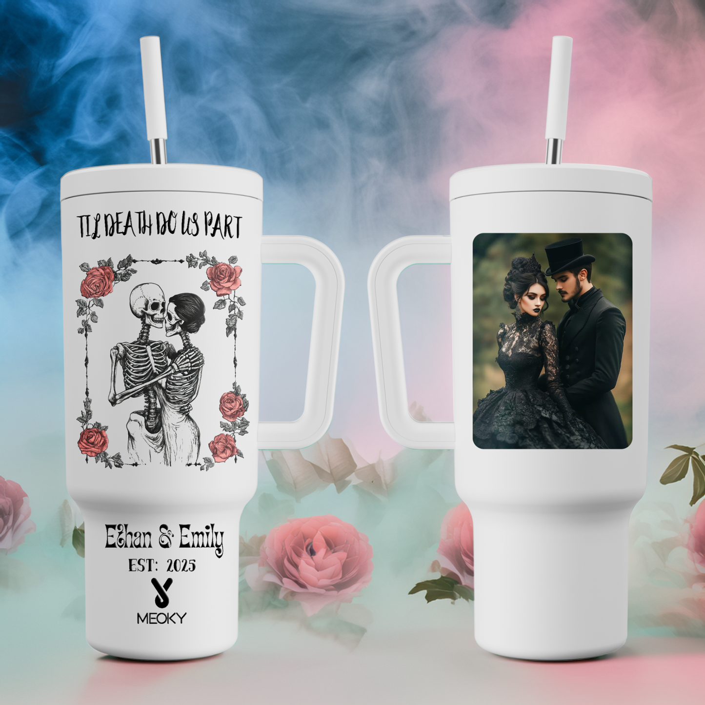 Till Death Do Us Part - Customized 40oz Tumbler With Straw - Best Valentine's Day Gifts for Loved Ones